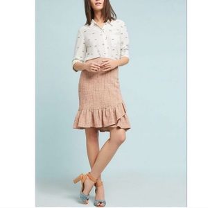 Samantha Dru Anthropologie Tweed Skirt Ruffle